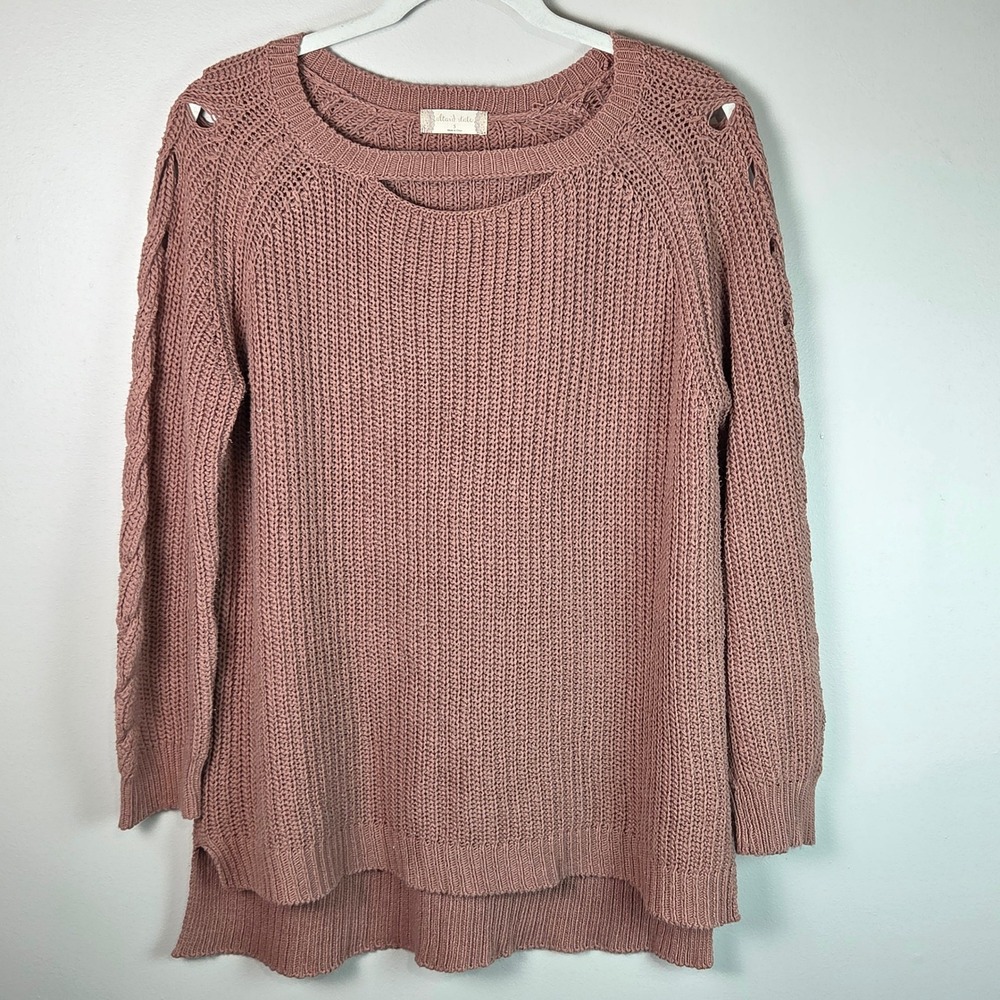 Altar'd State Sweater Womens S Mauve cutout Sleeve Boho PW183025AS
